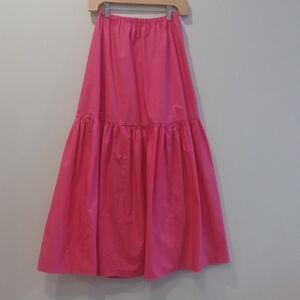 H&M Hot Pink Tiered Midi Skirt